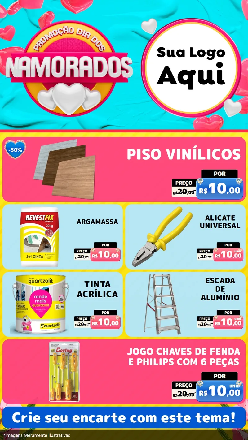 Modelo de TV para TV Vertical com o tema Promoção Dia dos Namorados para Material para Construção