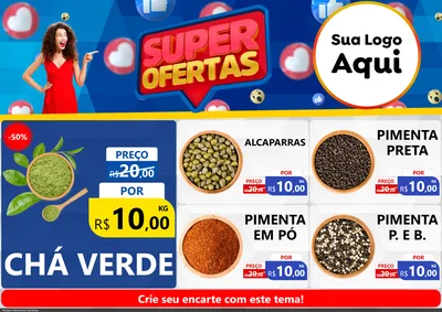 Modelo de Encarte para Encarte A4 Horizontal com o tema Super Ofertas para Produtos Naturais