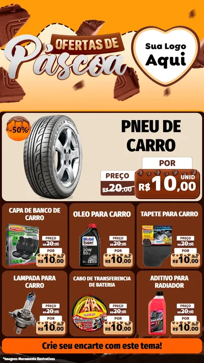 Modelo de Rede Social para Stories com o tema Ofertas de Páscoa para Auto peças