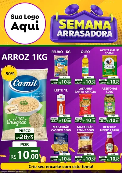 Modelo de Encarte para Encarte A4 Vertical com o tema Semana Arrasadora para Supermercado