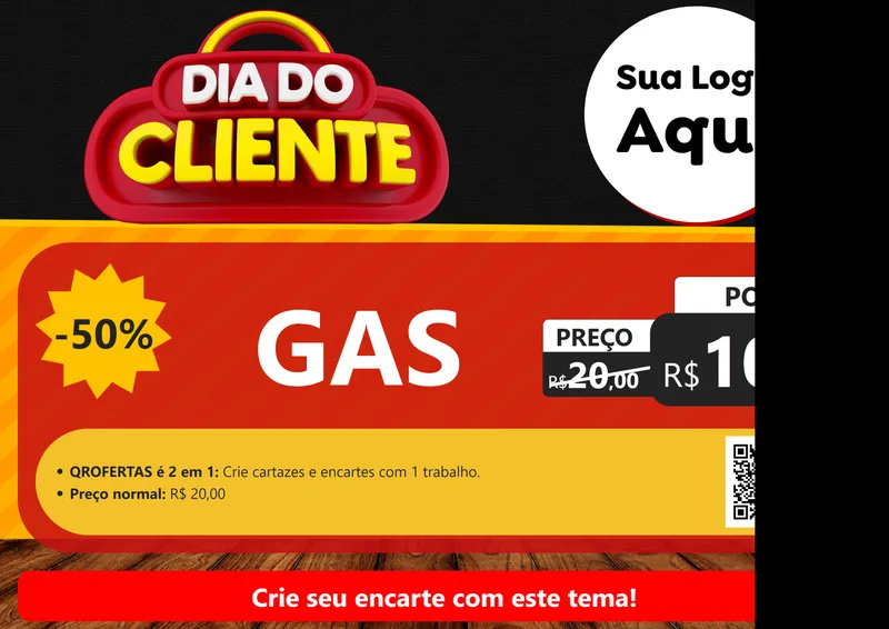 Modelo de Cartaz para Cartaz A4 Horizontal com o tema Dia do Cliente para Água e gás