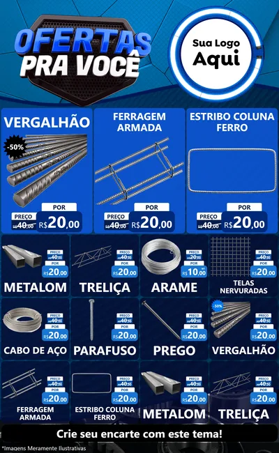 Modelo de Encarte para Encarte Grande com o tema Ofertas Para Você - Auto e Motopeças para Ferragens