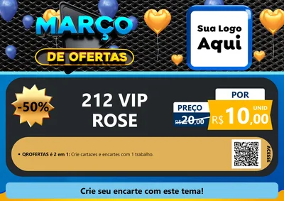 Modelo de Cartaz para Cartaz A4 Horizontal com o tema Março de Ofertas para Perfumes