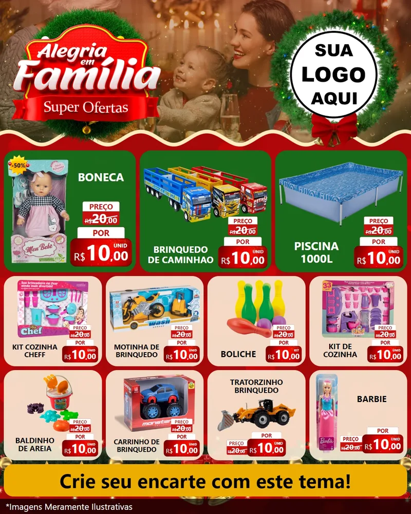 Modelo de Rede Social para Feed Instagram com o tema Alegria Em Família - Super Ofertas para Brinquedos