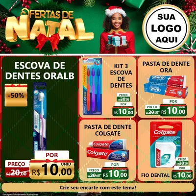 Modelo de Rede Social para Feed Facebook com o tema Ofertas de Natal para Higiene Pessoal
