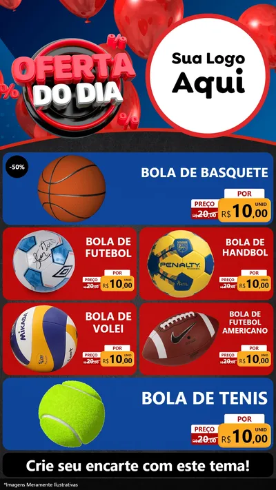 Modelo de TV para TV Vertical com o tema Oferta do Dia para Artigos Esportivos