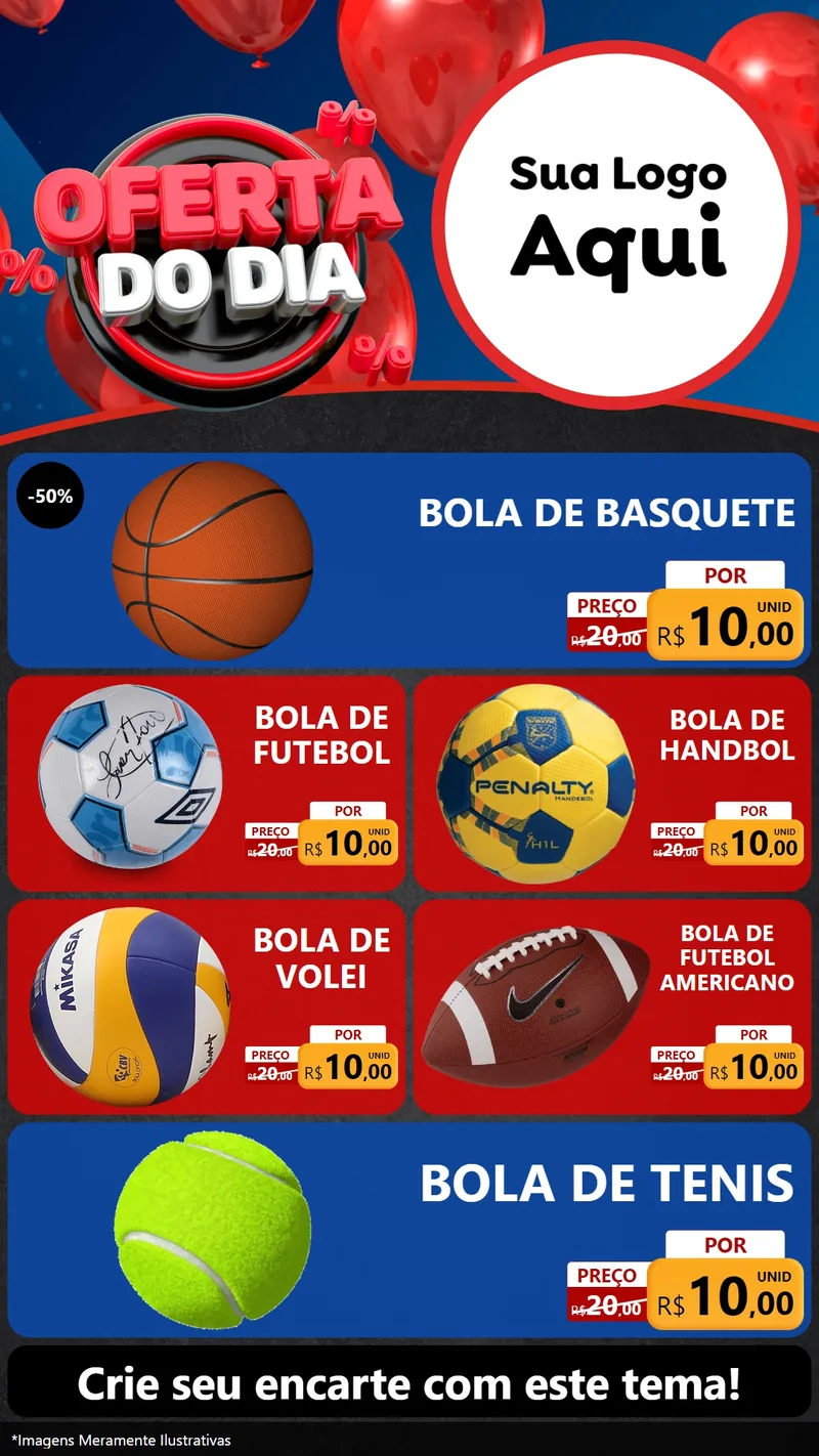 Modelo de TV para TV Vertical com o tema Oferta do Dia para Artigos Esportivos