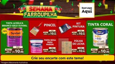 Modelo de TV para TV Horizontal com o tema Semana Farroupilha para Tintas e Ferramentas