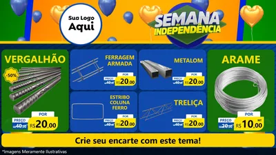 Modelo de TV para TV Horizontal com o tema Semana da Independência para Ferragens
