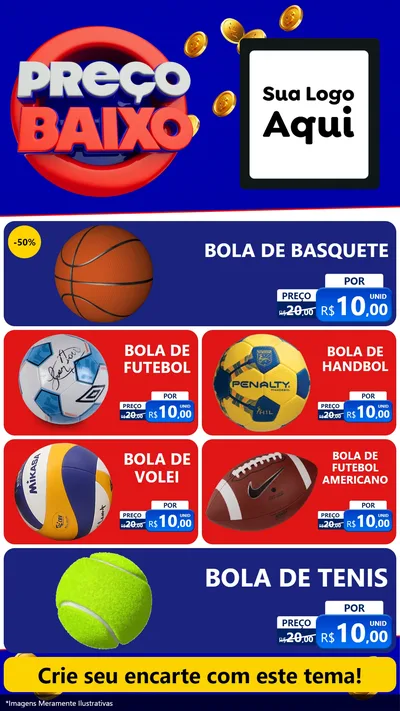 Modelo de TV para TV Vertical com o tema Preço Baixo para Artigos Esportivos