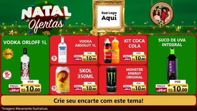 Modelo de TV para TV Horizontal com o tema Natal de Ofertas para Distribuidora de bebidas