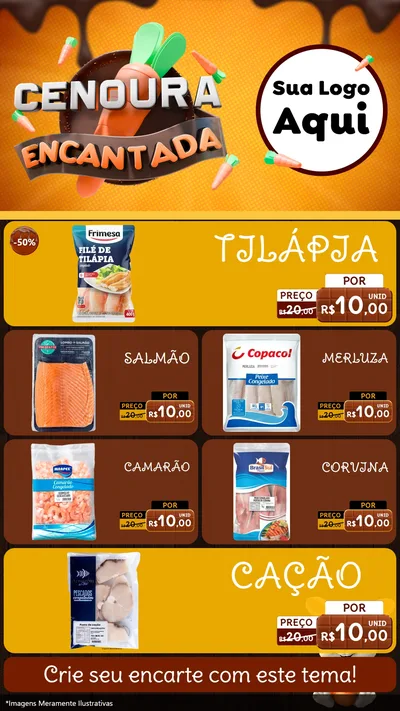 Modelo de TV para TV Vertical com o tema Cenoura Encantada - Páscoa para Peixaria