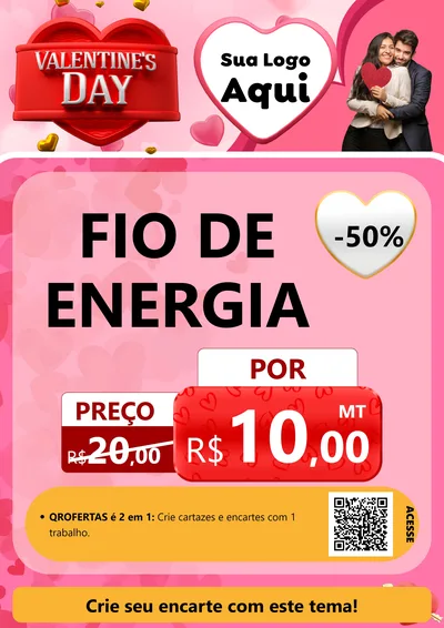Modelo de Cartaz para Cartaz A4 Vertical com o tema Valentine's Day para Materiais Elétricos