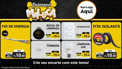 Modelo de TV para TV Horizontal com o tema Quinzena Maluca para Materiais Elétricos
