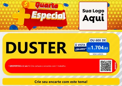 Modelo de Cartaz para Cartaz A4 Horizontal com o tema Quarta Mais Especial para Concessionaria de Carros