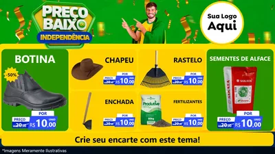Modelo de TV para TV Horizontal com o tema Preço Baixo de Independência para Agropecuária