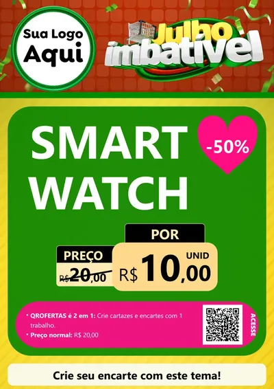 Modelo de Cartaz para Cartaz A4 Vertical com o tema Julho Imbatível para Informática