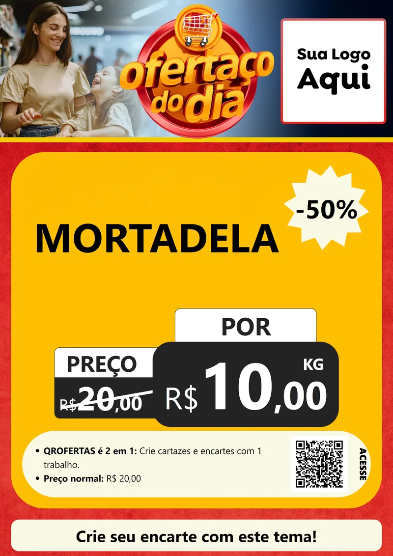 Modelo de Cartaz para Cartaz A4 Vertical com o tema Ofertaço Do Dia para Frios e Laticínios