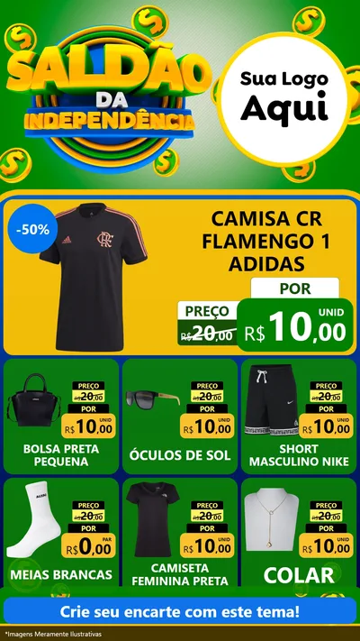 Modelo de Rede Social para Stories com o tema Saldão da Indepêndencia para Roupas e acessórios