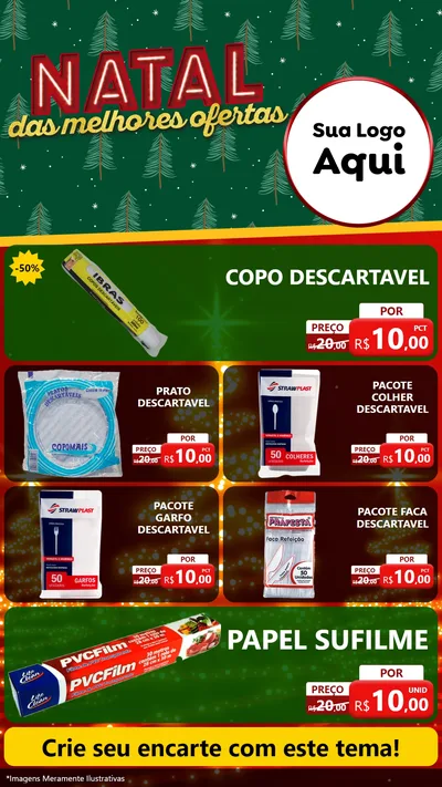 Modelo de TV para TV Vertical com o tema Natal das Melhores Ofertas para Embalagens