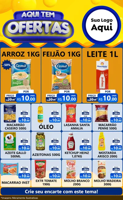 Modelo de Encarte para Encarte Grande com o tema Aqui Tem Ofertas para Supermercado