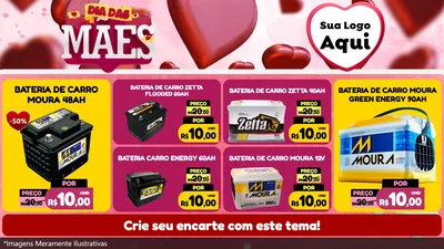 Modelo de TV para TV Horizontal com o tema Dia Das Mães para Baterias Elétricas