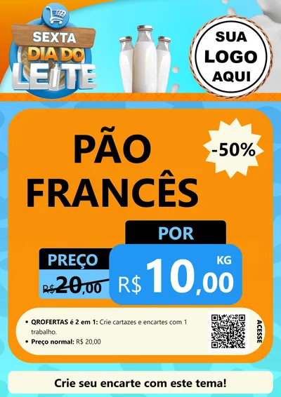 Modelo de Cartaz para Cartaz A4 Vertical com o tema Sexta Dia do Leite
