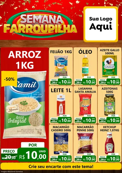 Modelo de Encarte para Encarte A4 Vertical com o tema Semana Farroupilha para Supermercado
