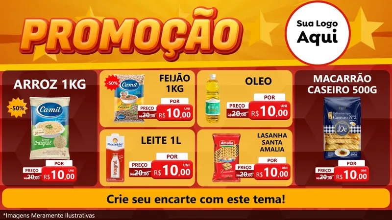 Modelo de TV para TV Horizontal com o tema Promoção para Supermercado