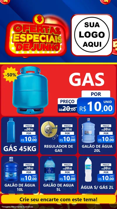 Modelo de Rede Social para Stories com o tema Ofertas Especiais de Junho para Água e gás