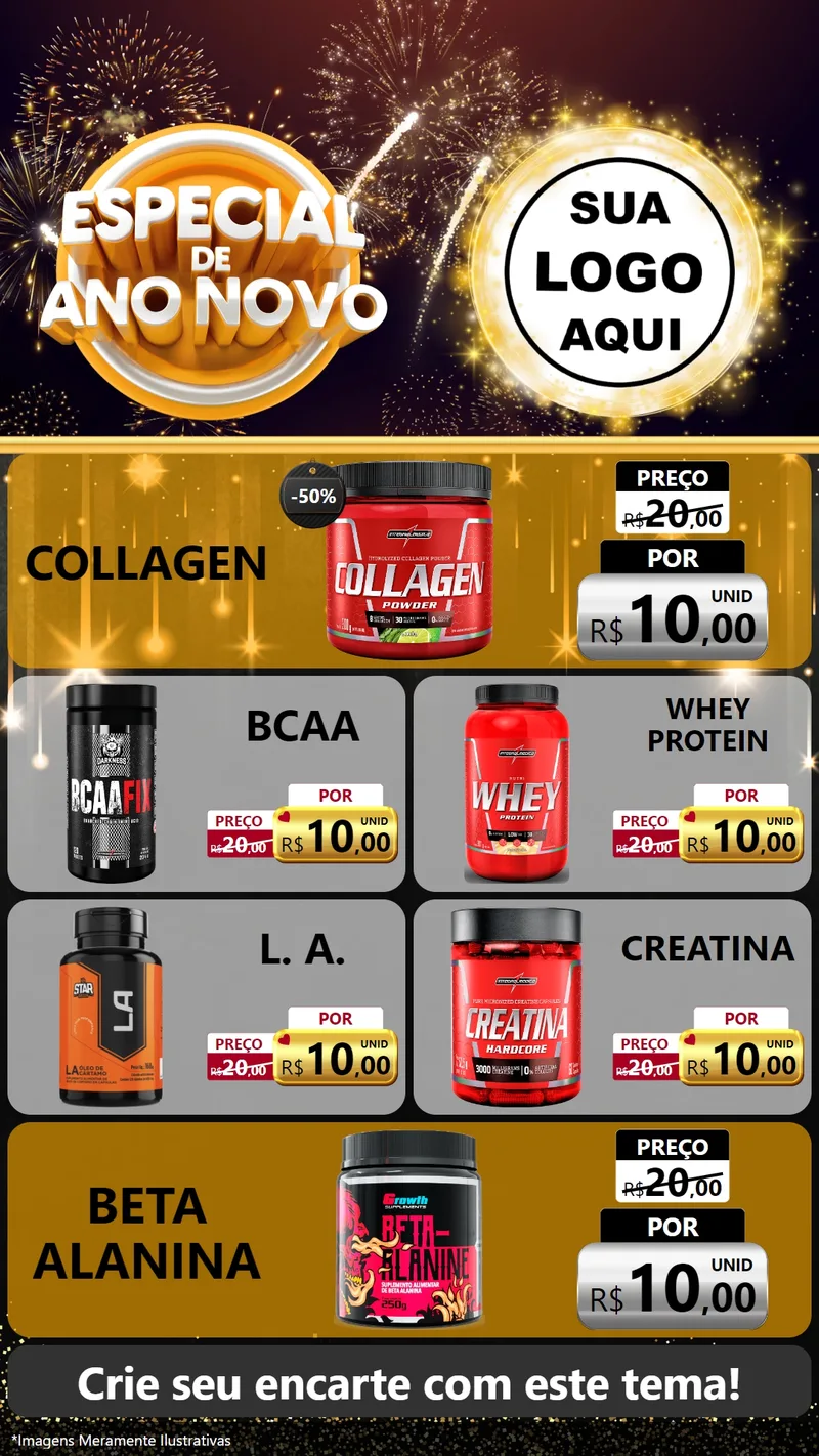 Modelo de TV para TV Vertical com o tema Especial de Ano Novo para Suplementos alimentares