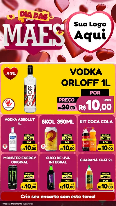 Modelo de Rede Social para Stories com o tema Dia Das Mães para Distribuidora de bebidas