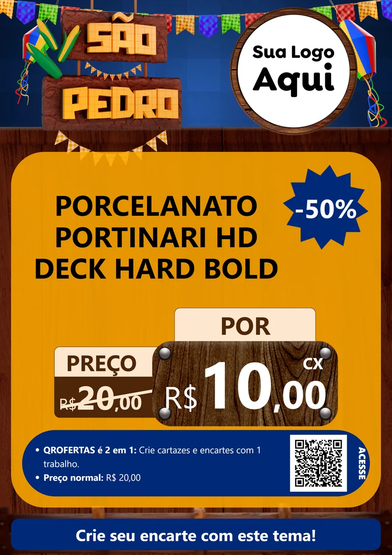 Modelo de Cartaz para Cartaz A4 Vertical com o tema São Pedro para Pisos e revestimentos