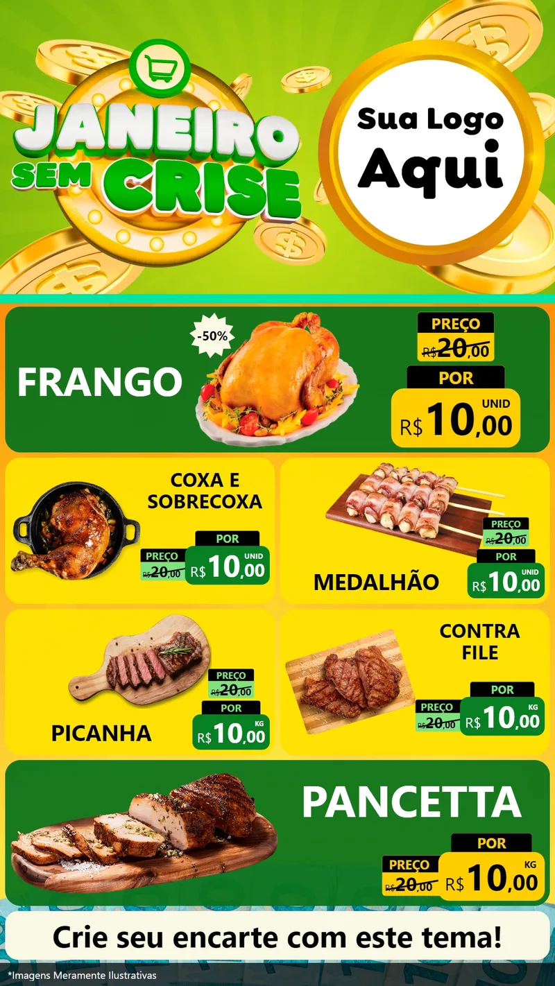 Modelo de TV para TV Vertical com o tema Janeiro Sem Crise para Assados