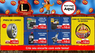Modelo de TV para TV Horizontal com o tema Dia L - O Dia Mais Barato Do Mês para Auto peças