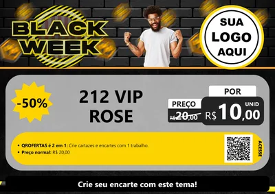 Modelo de Cartaz para Cartaz A4 Horizontal com o tema Black Week para Perfumes