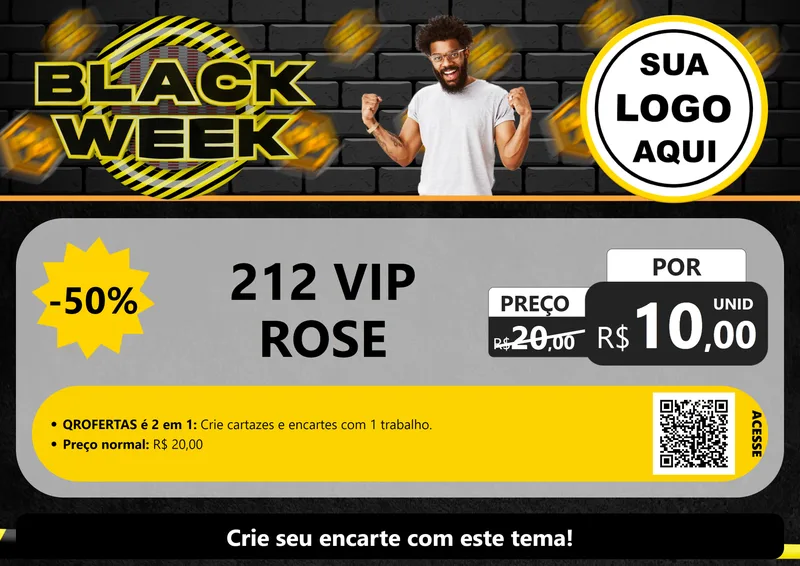 Modelo de Cartaz para Cartaz A4 Horizontal com o tema Black Week para Perfumes