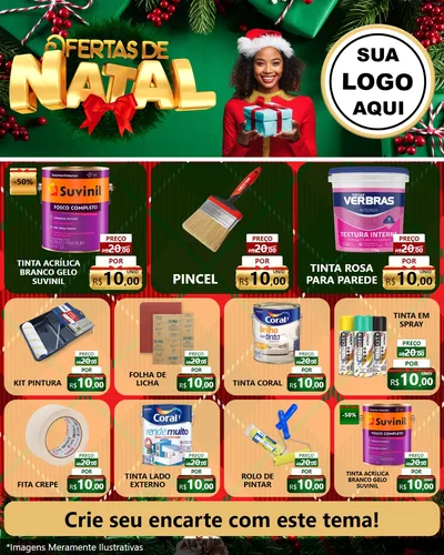 Modelo de Rede Social para Feed Instagram com o tema Ofertas de Natal para Tintas e Ferramentas