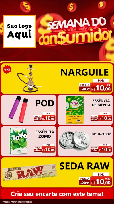 Modelo de TV para TV Vertical com o tema Semana do Consumidor para Tabacaria