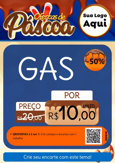 Modelo de Cartaz para Cartaz A4 Vertical com o tema Ofertas de Páscoa para Água e gás