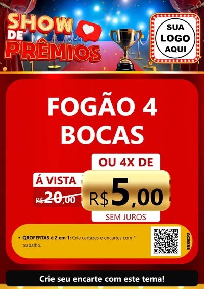 Modelo de Cartaz para Cartaz A4 Vertical com o tema Show de Prêmios para Móveis e Eletro