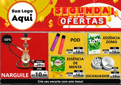 Modelo de Encarte para Encarte A4 Horizontal com o tema Segunda de Ofertas para Tabacaria