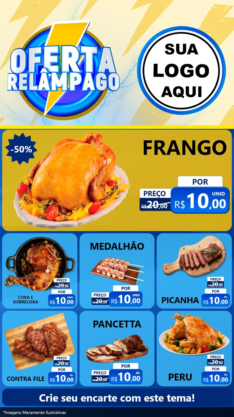 Modelo de Rede Social para Stories com o tema Oferta Relâmpago para Assados