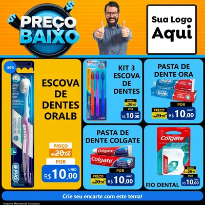 Modelo de Rede Social para Feed Facebook com o tema Preço Baixo para Higiene Pessoal