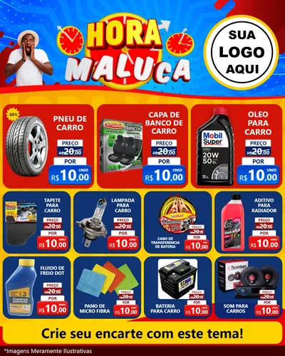 Modelo de Rede Social para Feed Instagram com o tema Hora Maluca para Auto peças