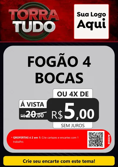 Modelo de Cartaz para Cartaz A4 Vertical com o tema Torra Tudo para Móveis e Eletro