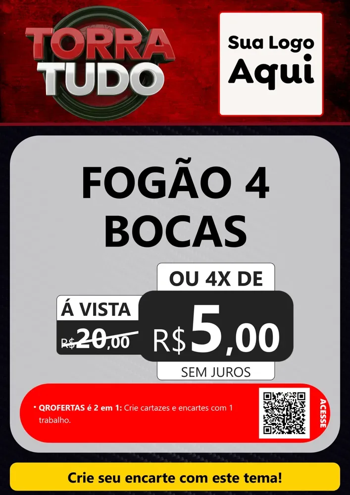Modelo de Cartaz para Cartaz A4 Vertical com o tema Torra Tudo para Móveis e Eletro