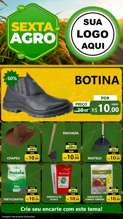 Modelo de Rede Social para Stories com o tema Sexta Agro para Agropecuária