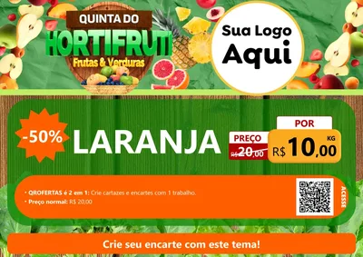 Modelo de Cartaz para Cartaz A4 Horizontal com o tema Quinta do Hortifrúti para Hortifrúti