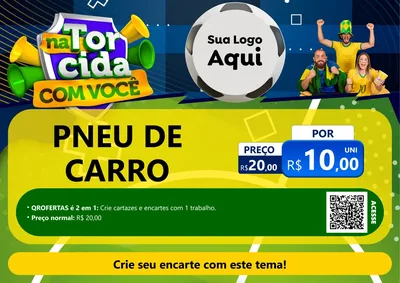 Modelo de Cartaz para Cartaz A4 Horizontal com o tema Na Torcida Com Você - Copa para Auto peças